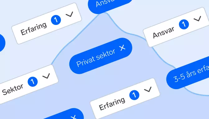 Illustrative filtre for lønnsdata med arealdiagram som bakgrunn